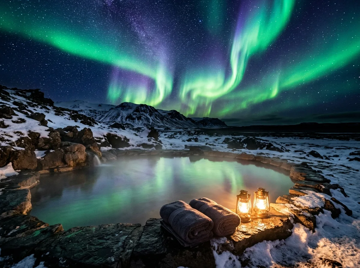 À deux sous les aurores boréales — Islande