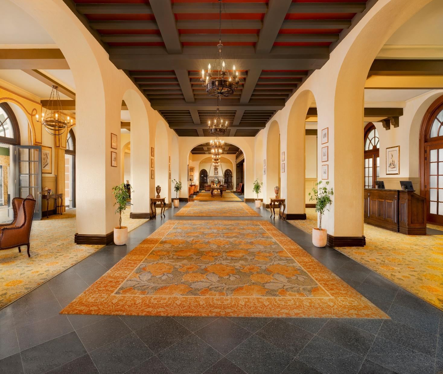 Le hall d'entrée du Manoir Richelieu