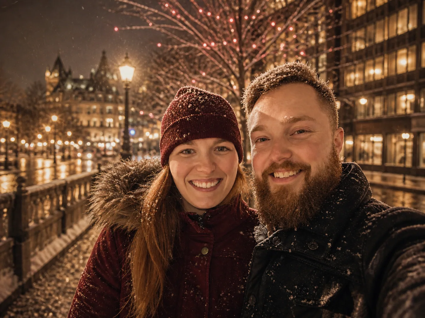 Catherine et Patrick réunis à l’aéroport d’Ottawa