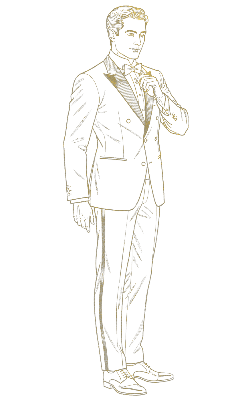 Illustration d’un gentilhomme en tenue de soirée